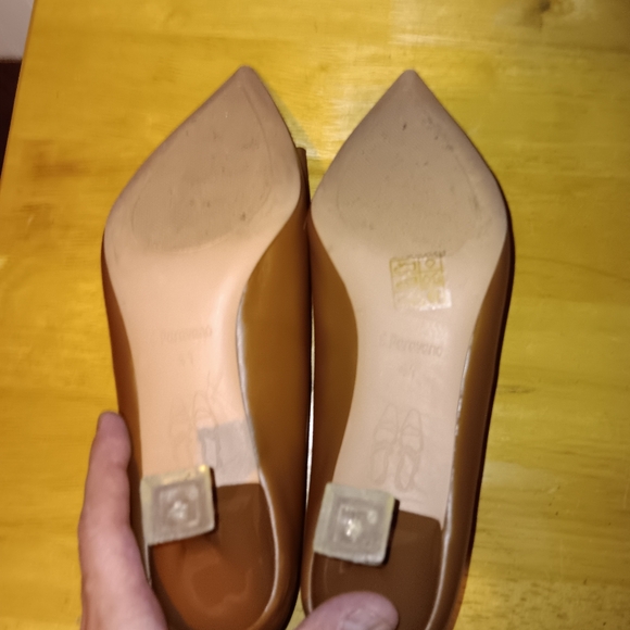 C Paravano Leather Logo Heels Size 41 - Picture 4 of 4